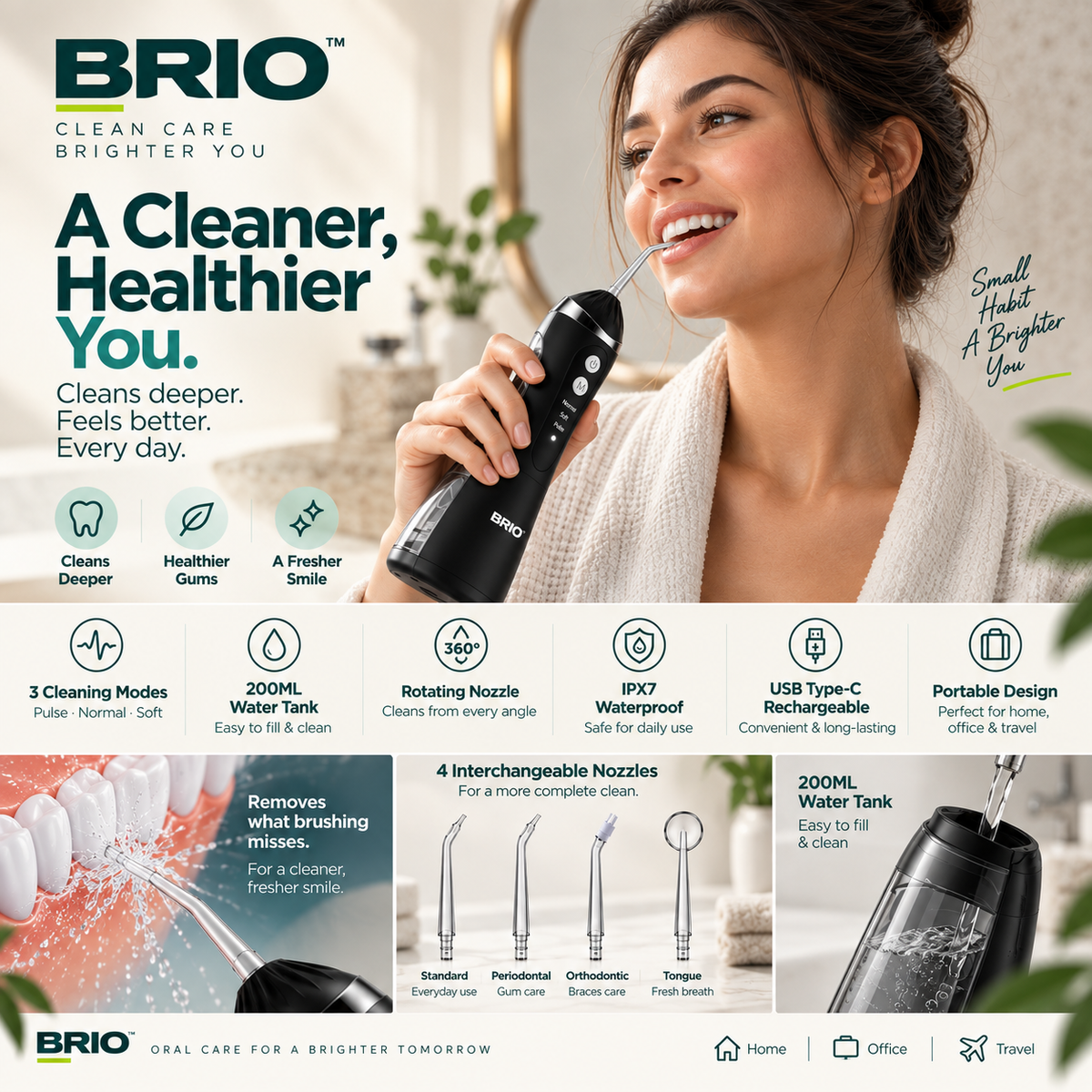 BRIO Portable Water Flosser